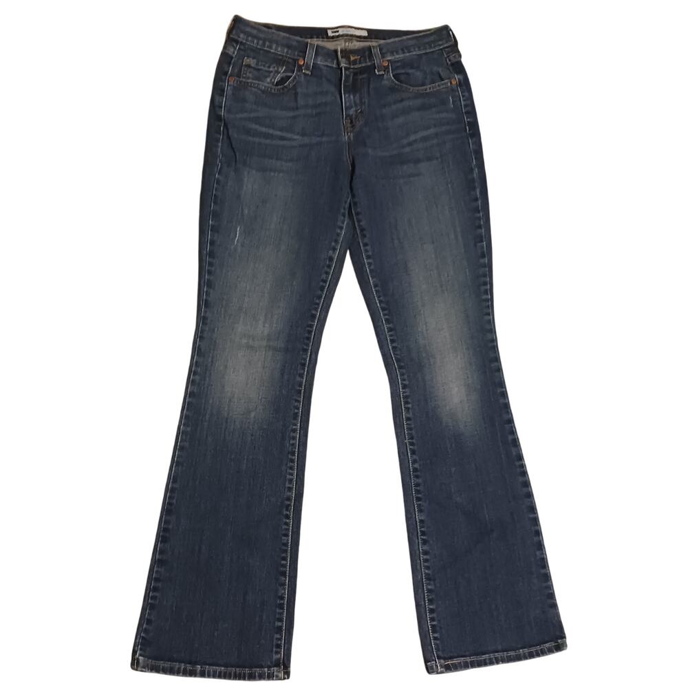 Levis Womens 515 Bootcut Jeans Size 6M ( 28x31) Stretch Flap Pockets Dark Wash